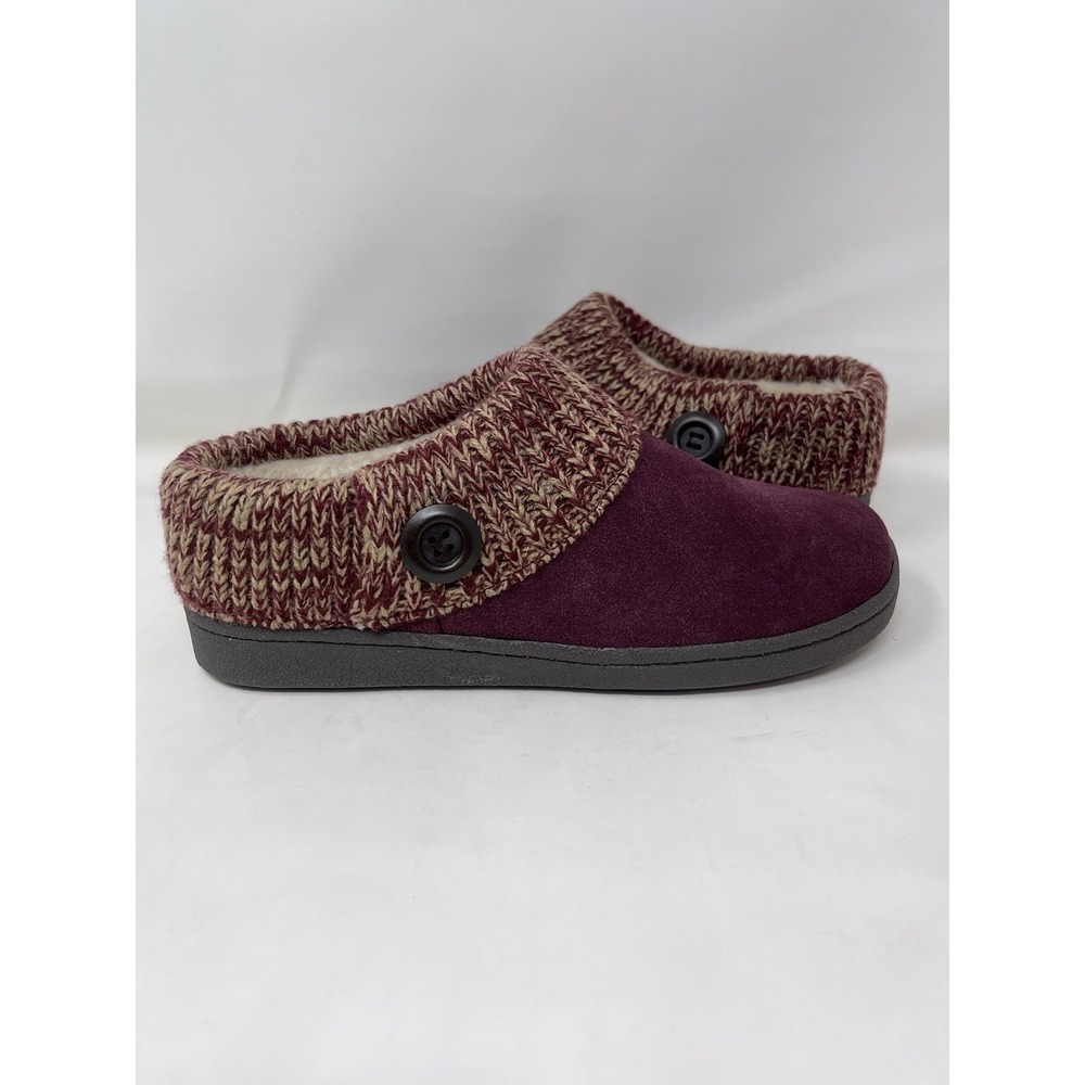Clark's Women's Size 8 Burgundy Angelina Knitted Collar Winter Clog Slippers - Picture 3 of 9